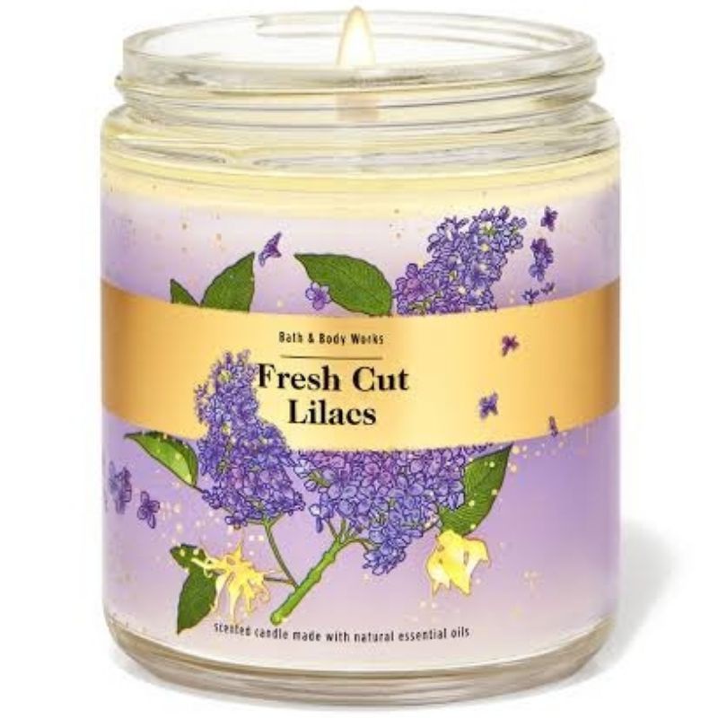 BATH AND BODY WORKS BBW FRESH CUT LILACS SINGLE 1-WICK SCENTED CANDLE 198 G LILIN WANGI 1 SUMBU PENGHARUM RUANGAN