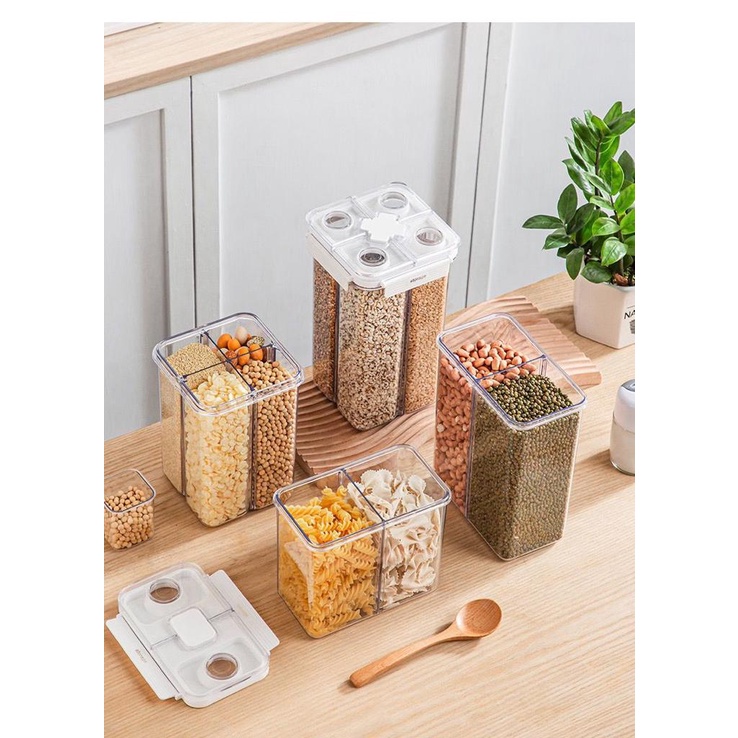 Kotak Toples Penyimpanan Makanan 2 in 1 Design Snack Kedap
