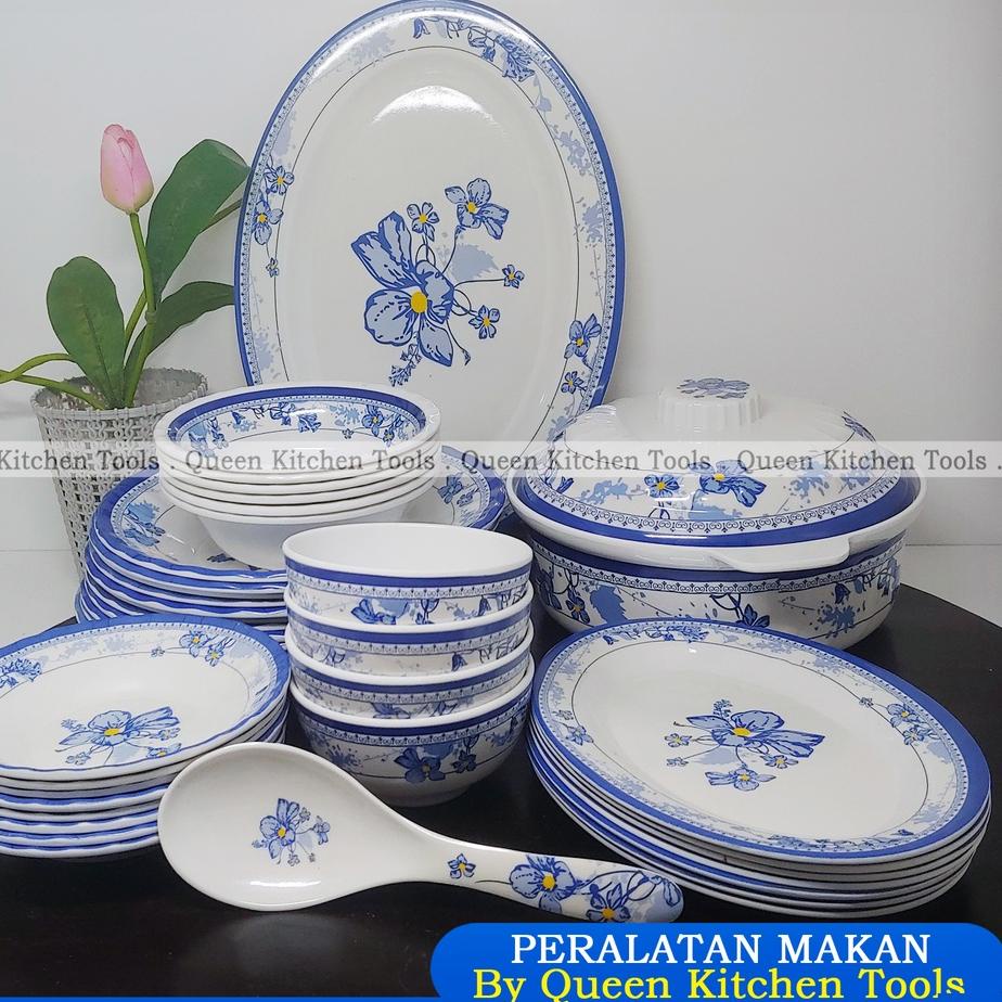 ➪ 1 Set Peralatan Makan Melamin Korea | Original | Dilengkapi Mangkuk dan Piring ➢