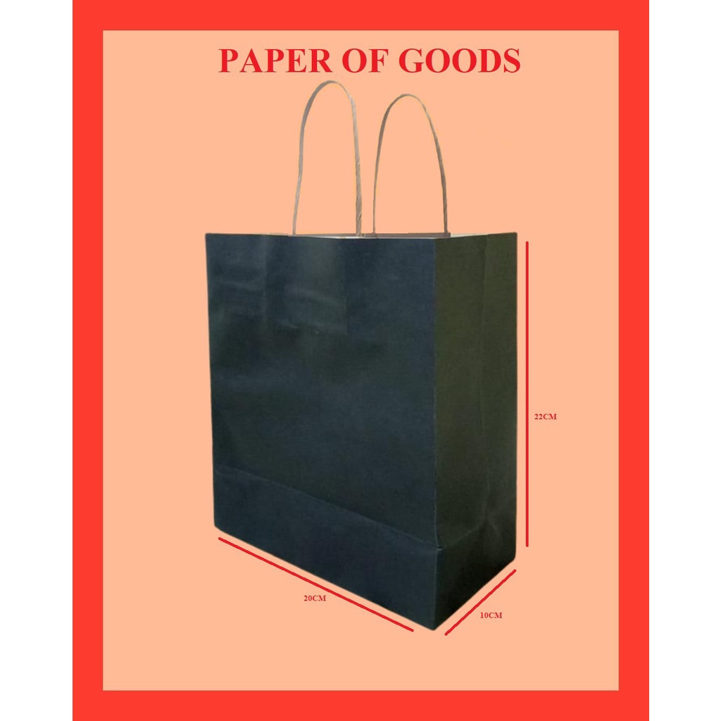 

Paperbag / paper bag / kantong kertas warna hitam uk.20x10x22cm