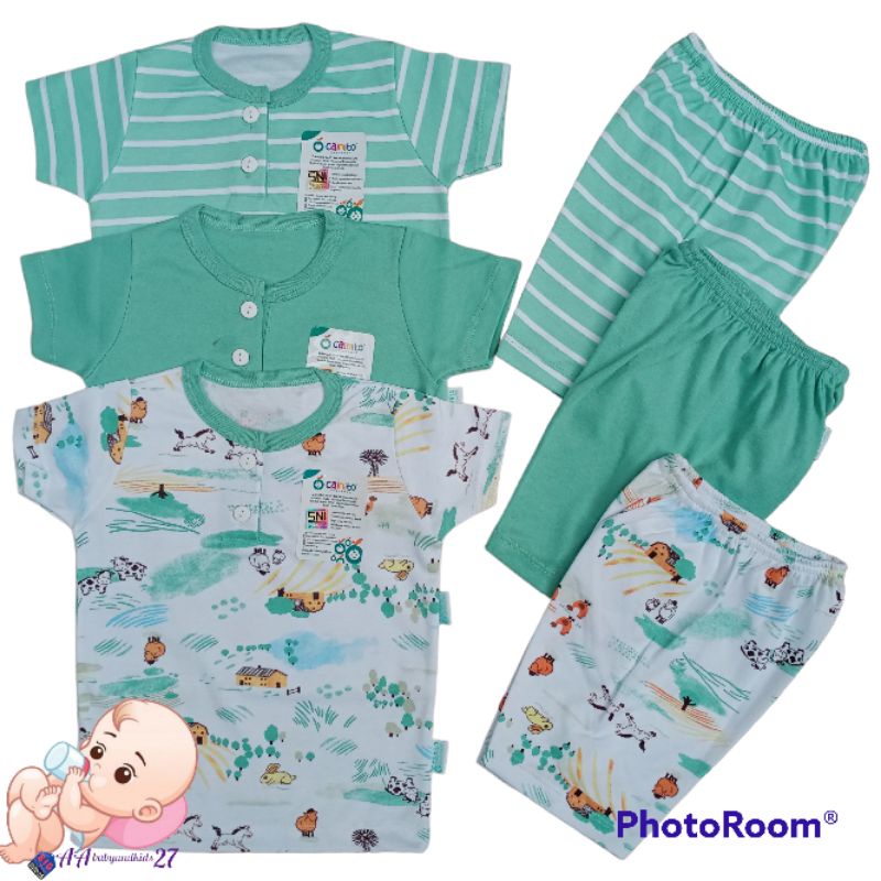 Produk Terbaru!!! CAINITO Setelan Baju Bayi Lengan Pendek Celana Pendek Ukuran S M L XL SNI HIGHT QUALITY