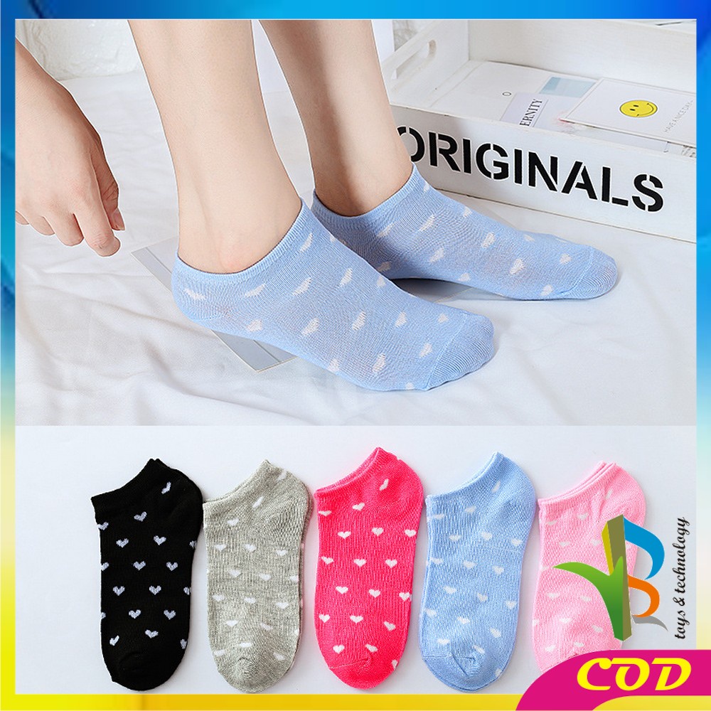 RB-P54 Kaos Kaki Korea Wanita Motif Love Short Socks / Kaus Kaki Semata Kaki Love Ankle Sock Import