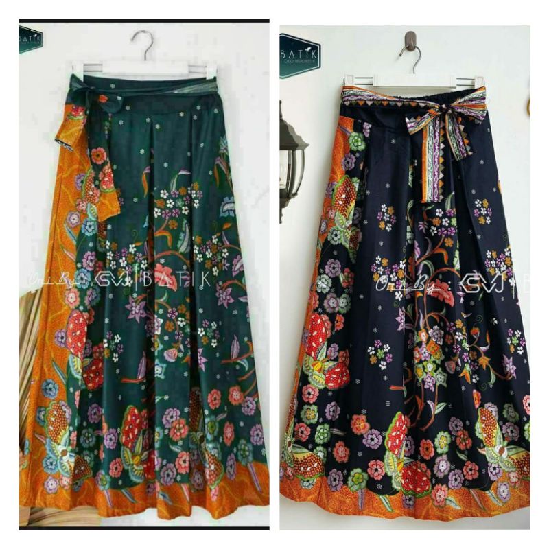 MARIBAYA ROK BATIK PREMIUM WARNA HITAM DAN HIJAU BOTOL BAHAN KAIN KATUN PRIMIS