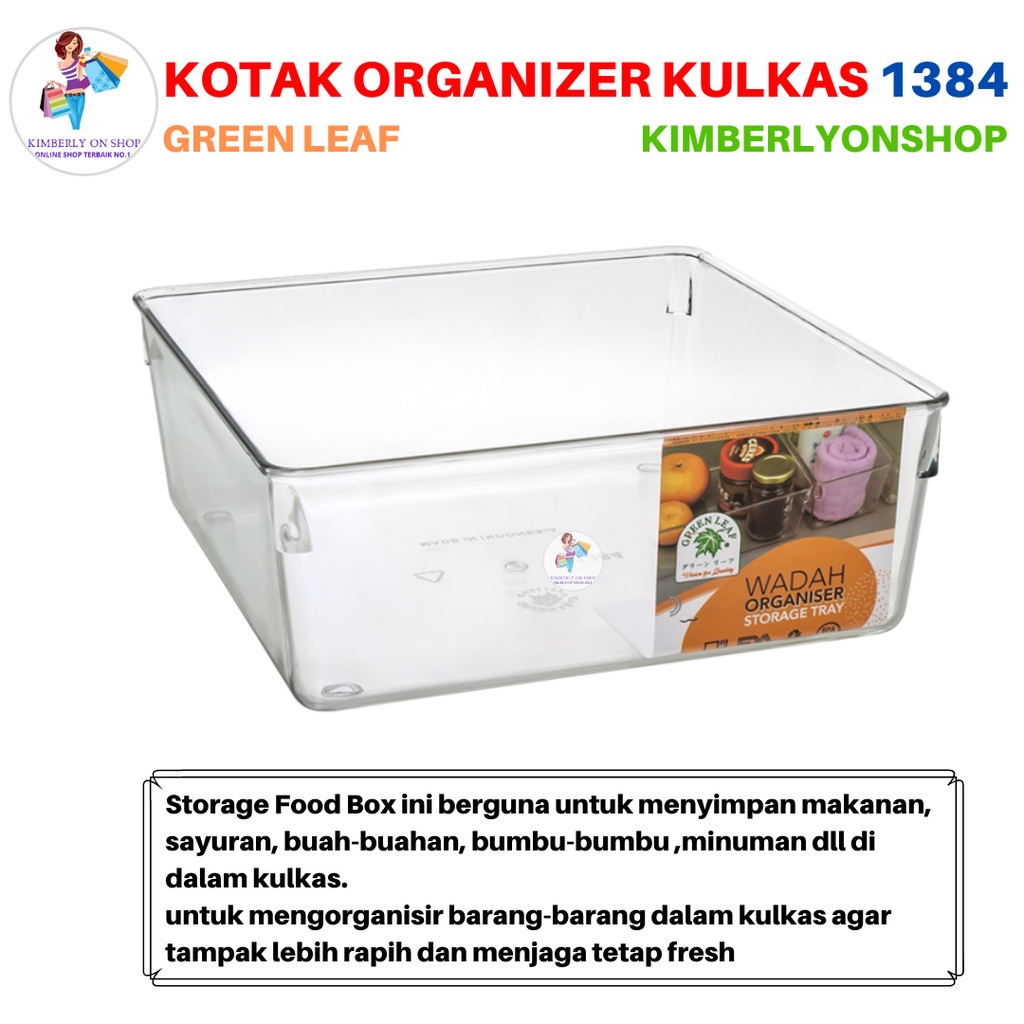 Kotak Kontainer Makanan Kulkas Wadah Penyimpanan 1384 Green Leaf