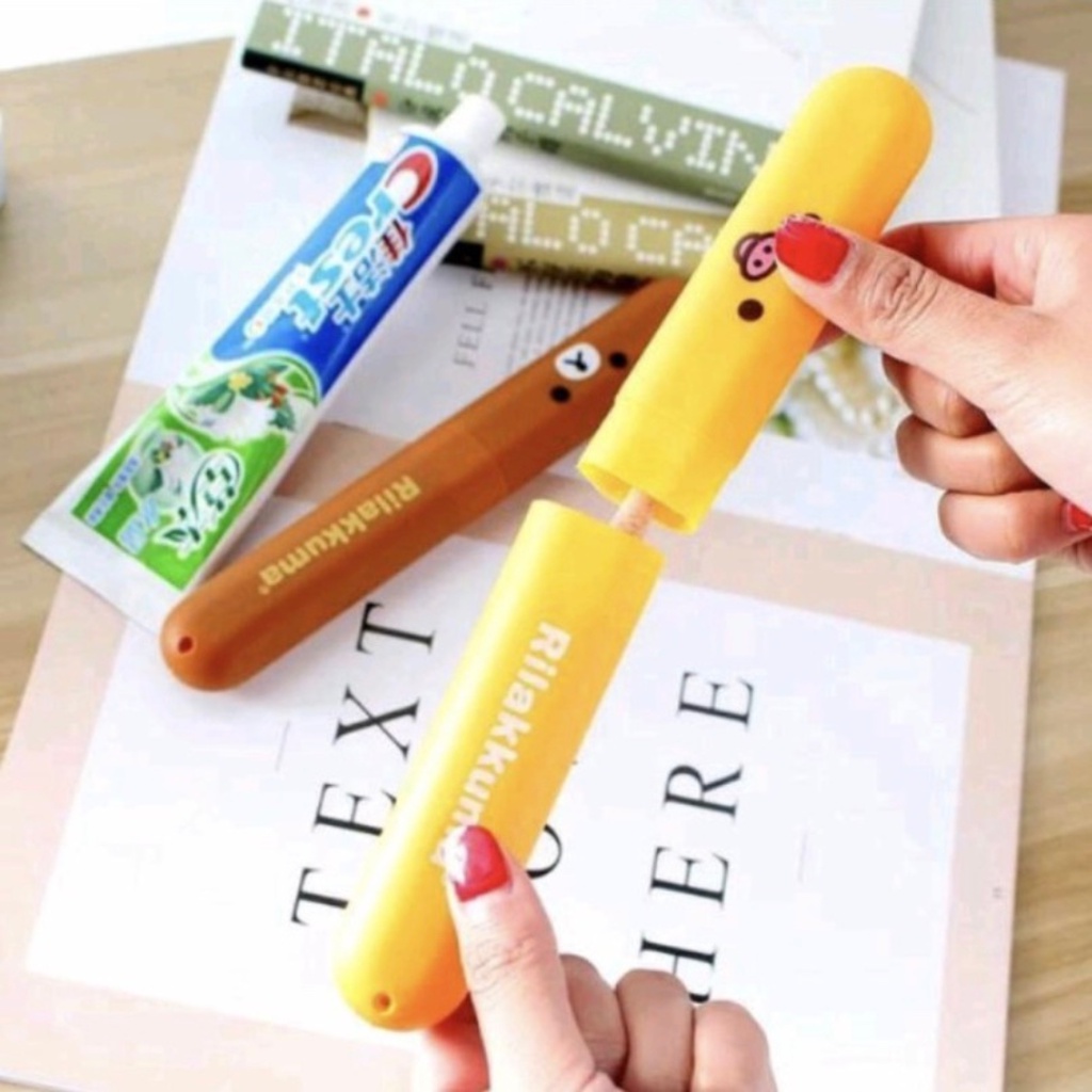 Tempat Simpan Sikat Gigi Rilakuma Traveling Toothbrush Box Travell Kartun Karakter