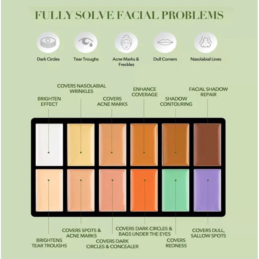 (READY &amp; ORI) IMAGIC 12 Colour Concealer Palette FA137