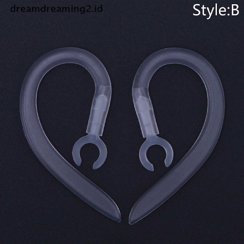 (dream) Klip Loop Pengait Telinga Earphone Silikon Earbud Bluetooth Bening.