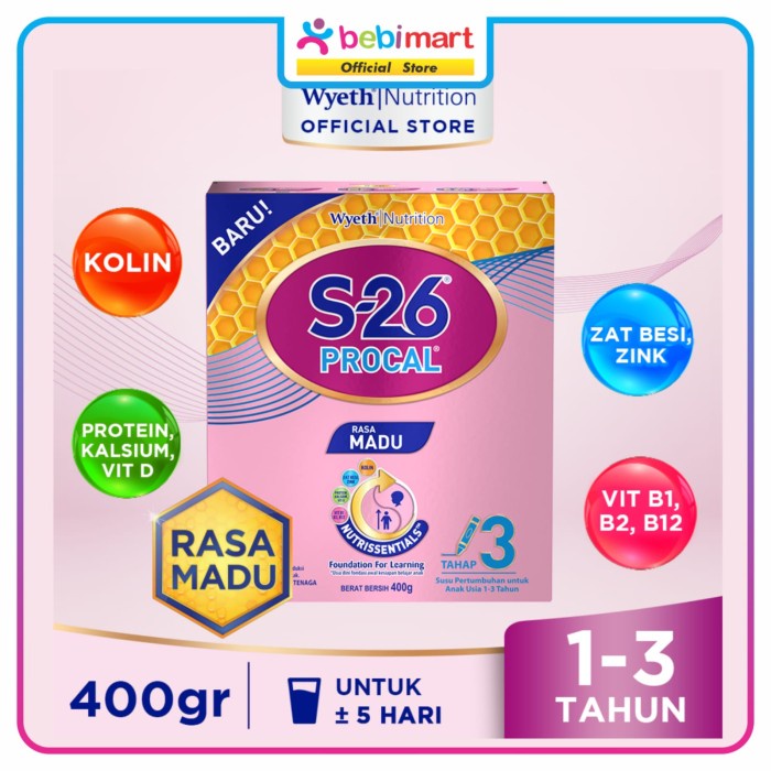 

[ COD ] S26 Procal 3 Madu 400 gr Box
