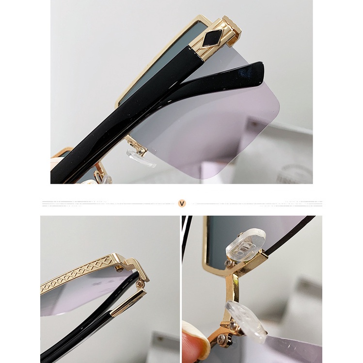 Square Large Frame Sunglasses Kacamata Fashion Wanita Progresif Warna Shades