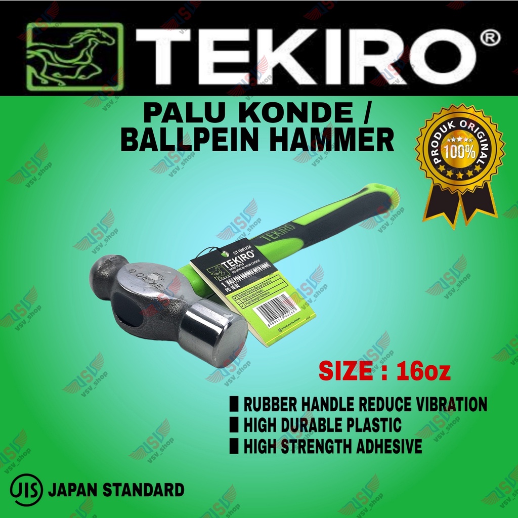 TEKIRO PALU KONDE 16 OZ TEKIRO ball pein hammer with fibre 16 oz / palu konde 16oz Tekiro