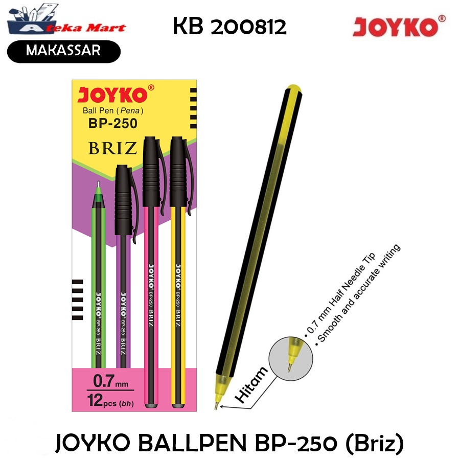 

[BOX/12PCS] JOYKO BP-250 BALL PEN BP-250 BRIZ / PULPEN