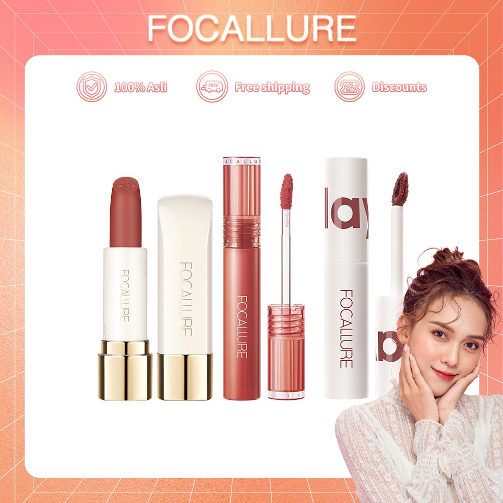 FOCALLURE Tahan Air Lip Cream Lipstik- Lip Makeup Untuk Bibir FA24E