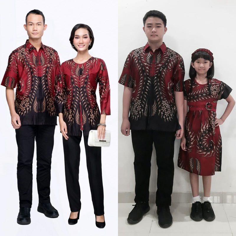 Batik Cauple/Sarimbit Keluarga Blus (Atasan) Monica