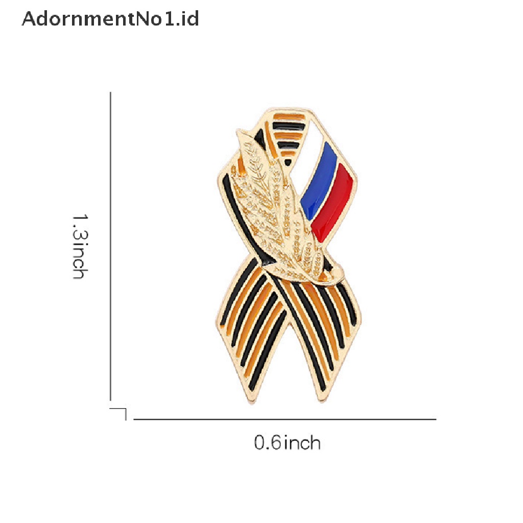 [AdornmentNo1] Pita Tanda Lencana Bendera Rusia Saint George Ribbon Lapel Pin Meriah Bros [ID]