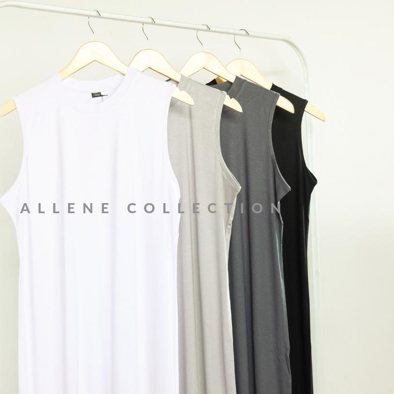 ► INNER GAMIS KUTUNG LEKTON BUNTUNG MANSET TANPA LENGAN JUMBO POLOS ✹