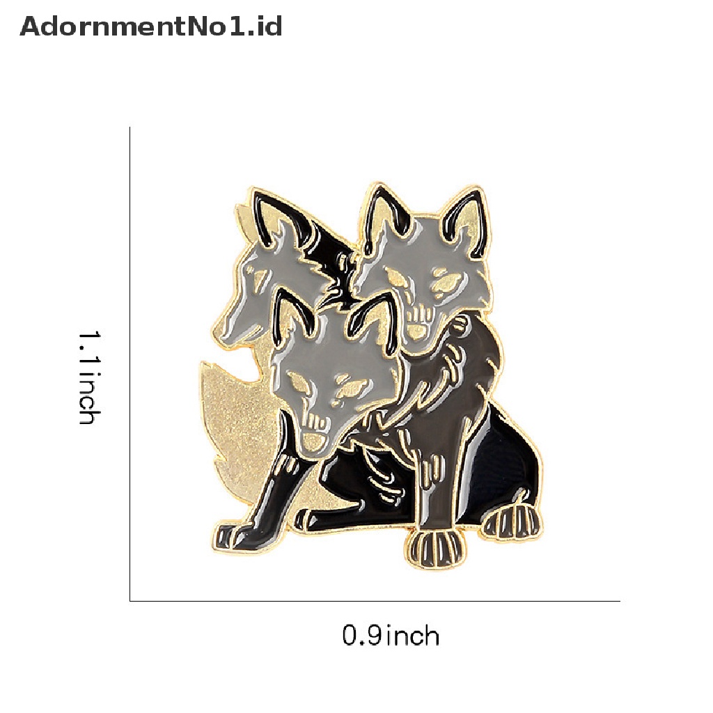 [AdornmentNo1] Pin Mythoy Yunani Kuno Tiga Serigala Neraka Anjing Bros Pin Logam Enamel Kerah Mantel Ransel Lencana Pin Hadiah [ID]