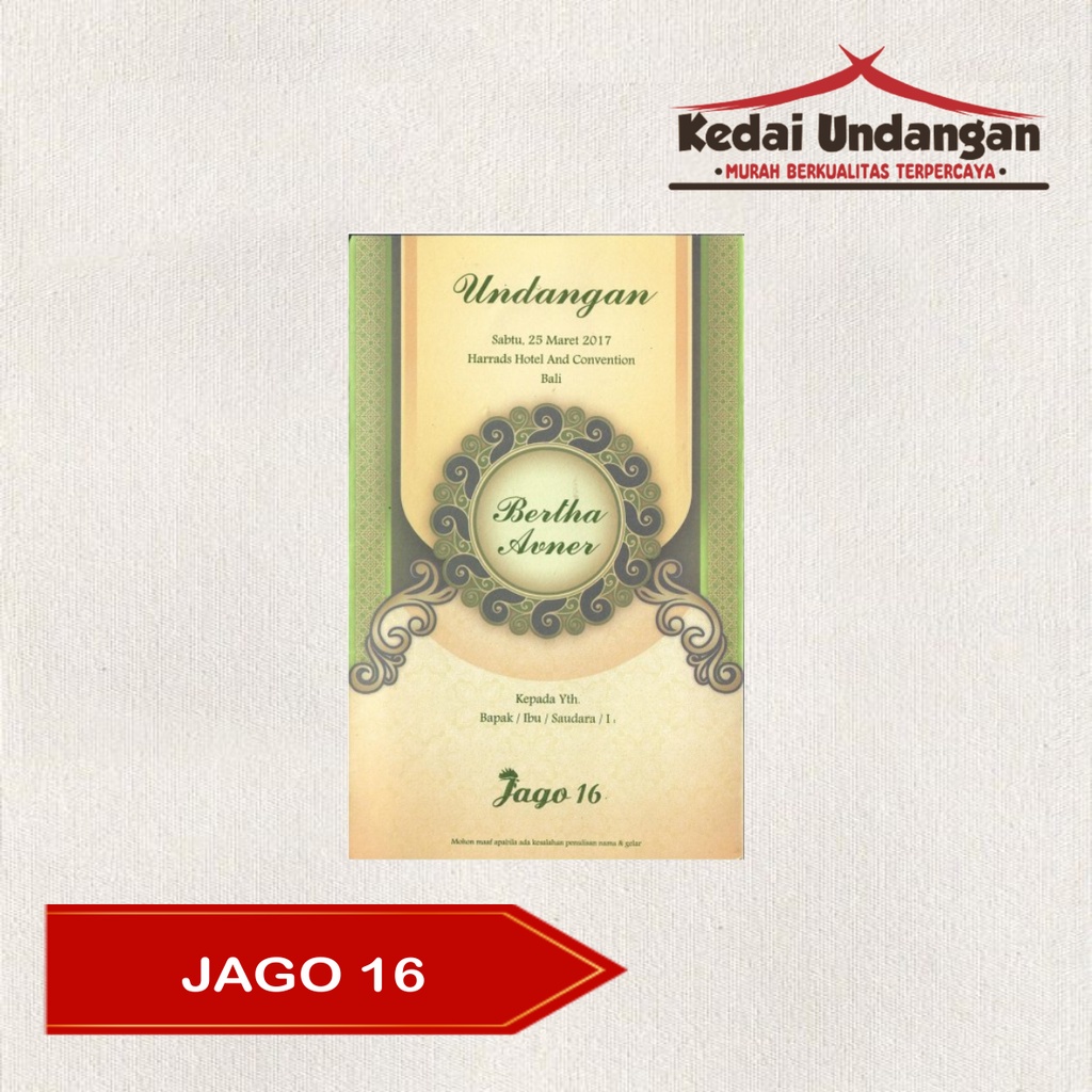 Blangko Undangan Pernikahan Jago 16 Harga Murah FREE KATALOG