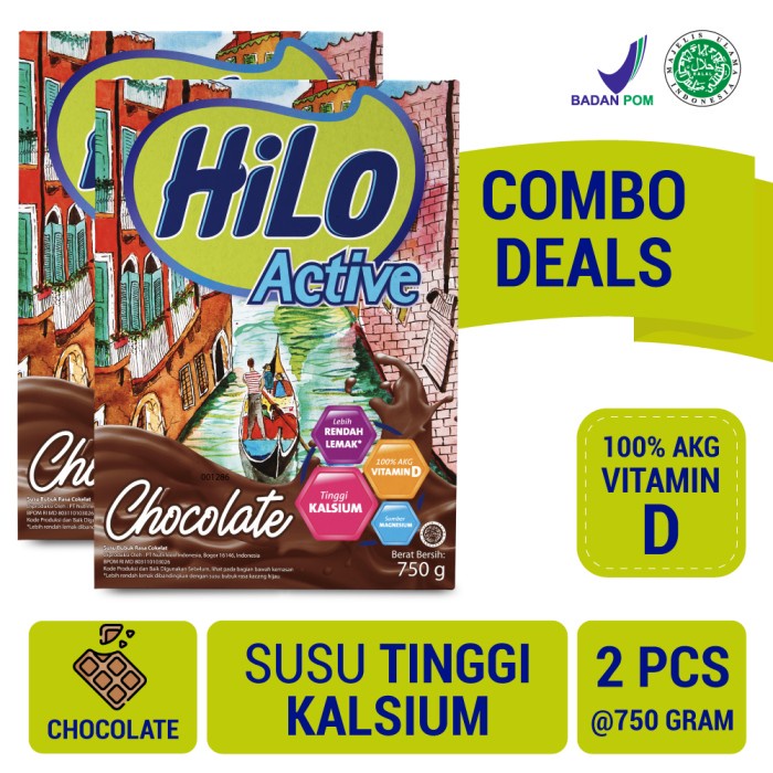 

[ COD ] Twin Pack: HiLo Active Chocolate 750gr - Susu Tinggi Kalsium