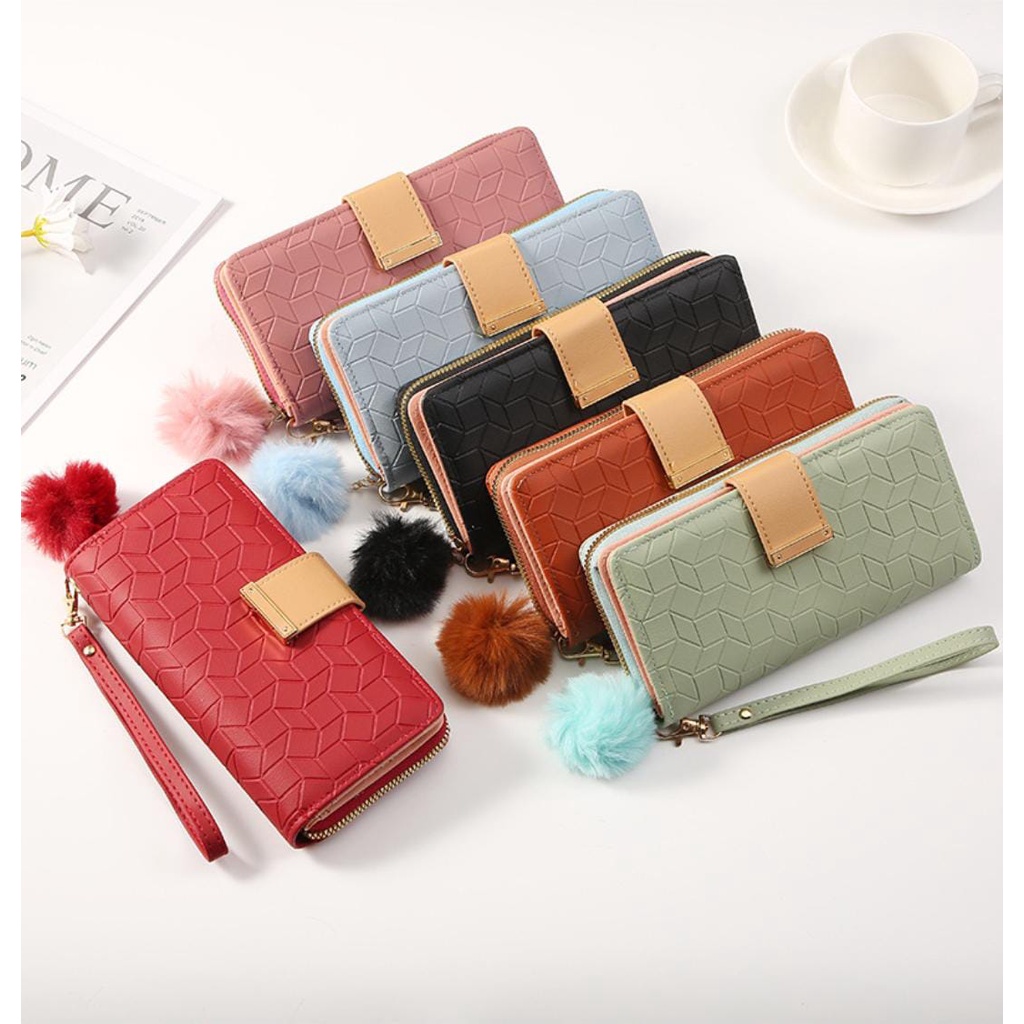 JJ 909 Dompet Lipat Dan Relesting Panjang Wanita Embos  Import