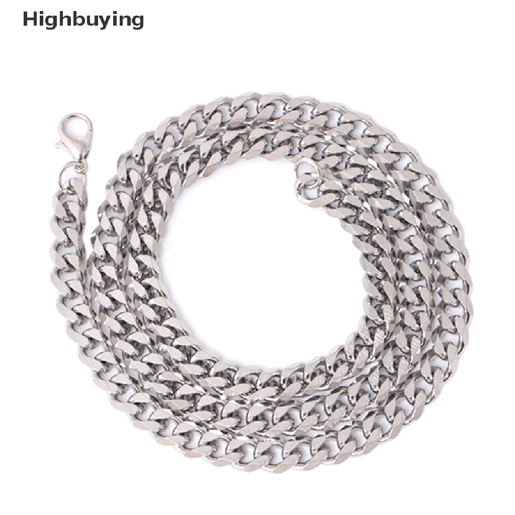 Hbid Ukuran 4-6mm Kalung Pria Stainless Steel Kuba Link Rantai Hip Hop Perhiasan Hadiah Glory