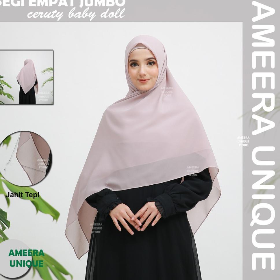 HARGA GROSIR 40 Warna Jilbab Segi Empat Jumbo Syari Ceruty Baby Doll 140x140 Part 1 grosir