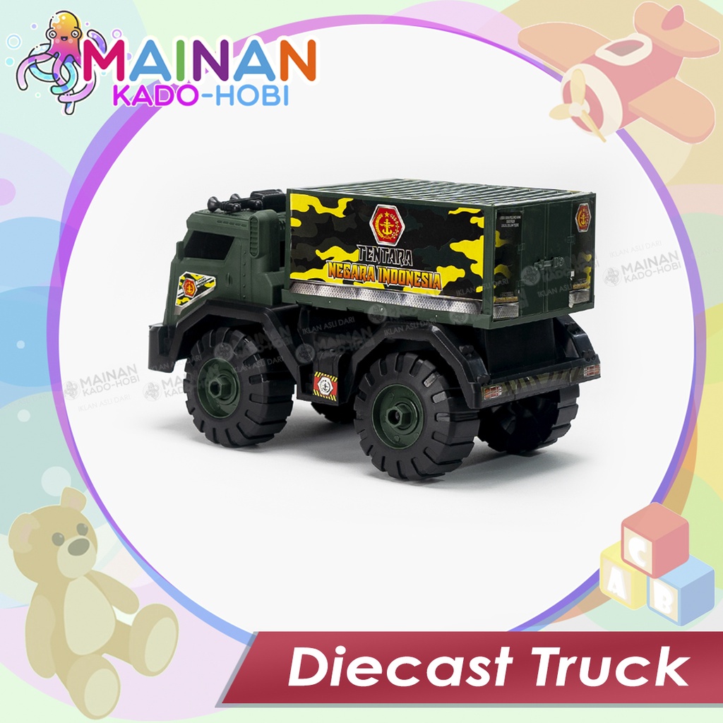 KADO HADIAH ULANG TAHUN MAINAN ANAK LAKI MINIATUR DIECAST ARMY TRUCK TENTARA TNI