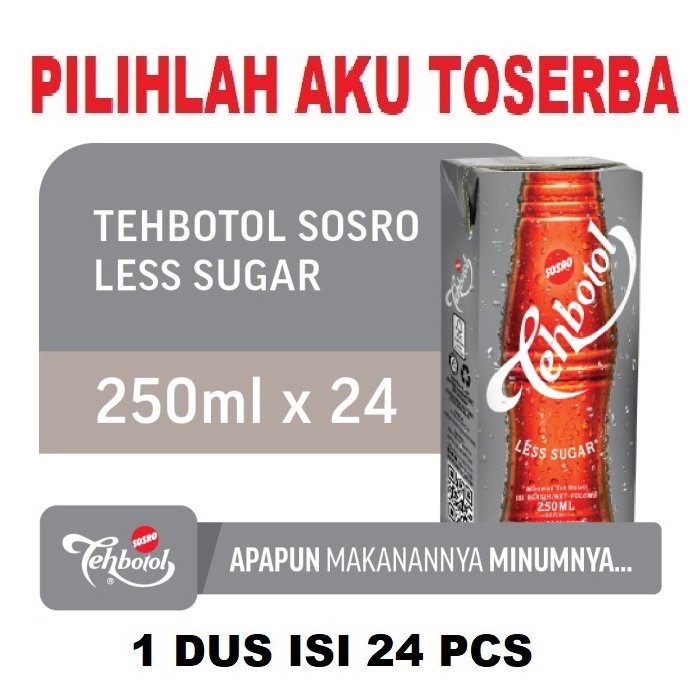 

Teh Botol Sosro Kotak LESS SUGAR 250 ml - ( HARGA 1 DUS ISI 24 )