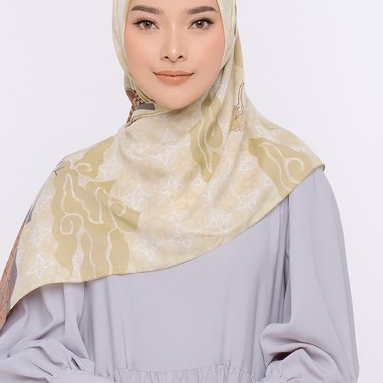 ✺ ZM Zaskia Mecca - Angklung Udjo Maroon Hijab Kerudung Segi Empat ➭