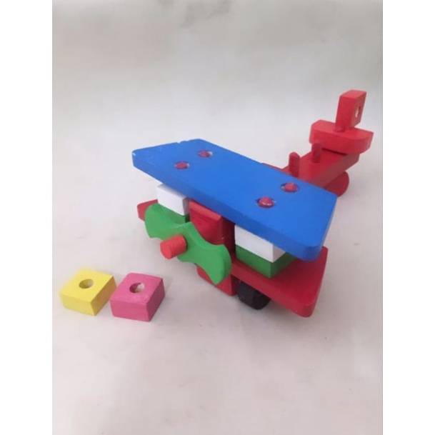 Balok Pesawat | Mainan Kayu | Kayu Warna | Mainan Edukatif Anak