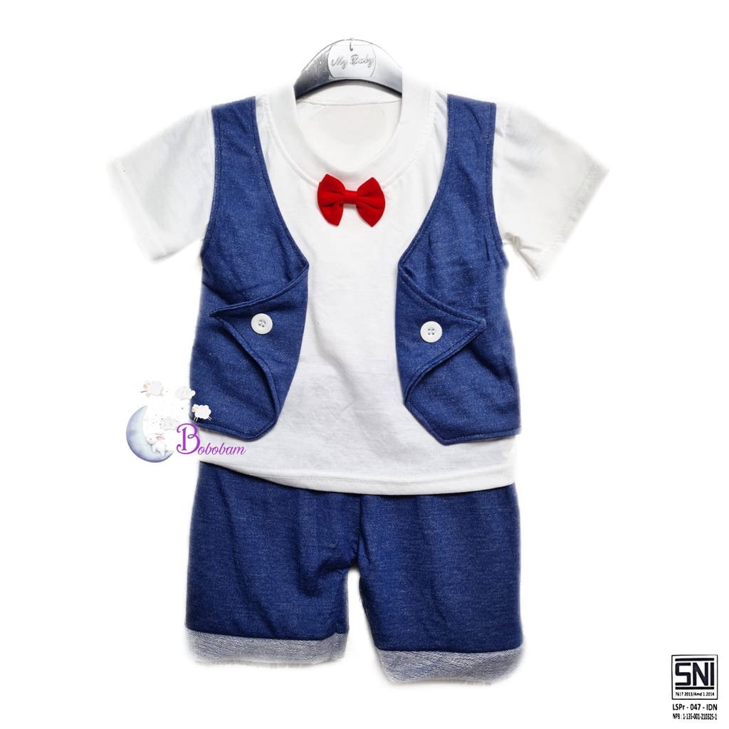 BOBOBAM  BAJU BAYI LAKI LAKI SETELAN ANAK COWO LUCU STELAN COWOK 6 12 BULAN KEREN TRENDY KEKINIAN ROMPI