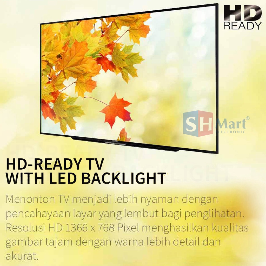 TV SHARP 24 INCH - 32 INCH DIGITAL 2T-C24DD1i / 2T-C32DD1i DVB-T2 HD READY USB MOVIE 24DD1i / 32DD1i