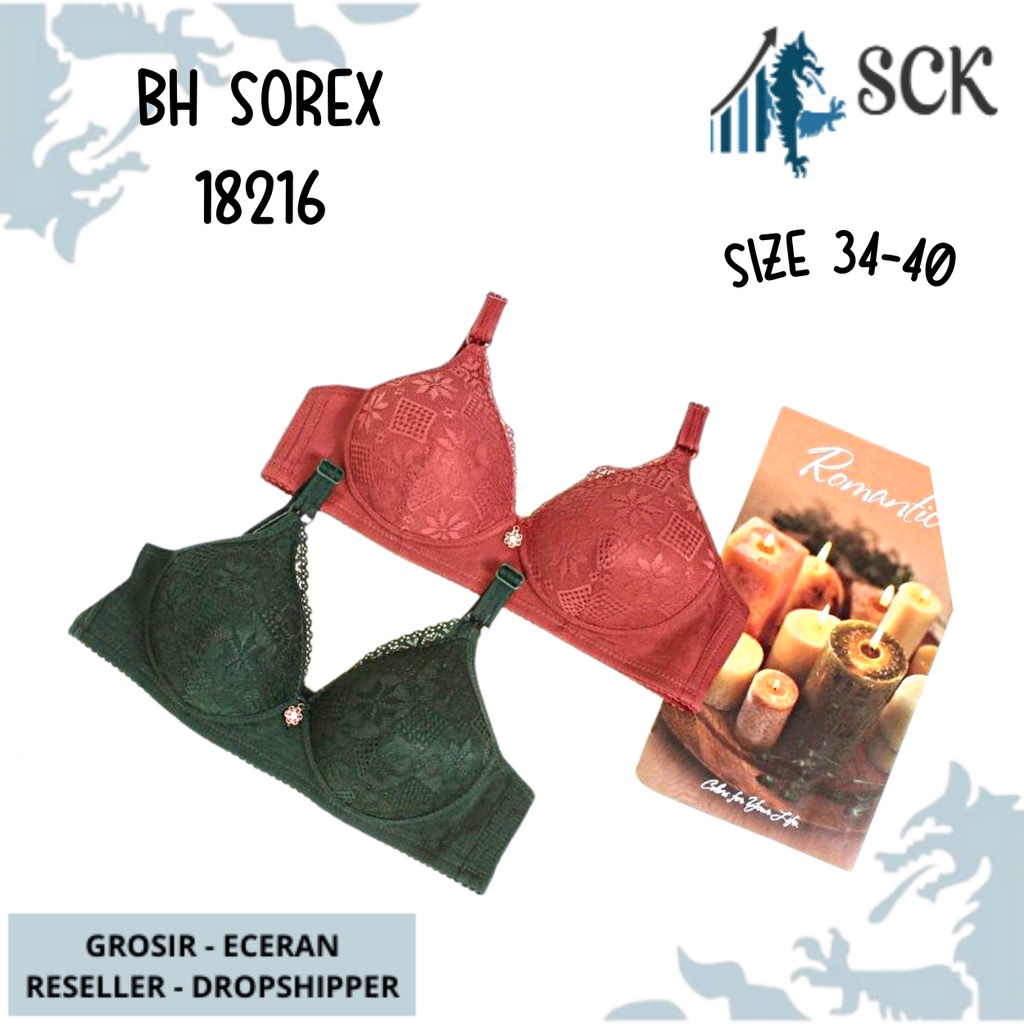 BH SOREX 18216 Tanpa Kawat Busa Tipis Soft Motif / BH SOREX 18216 Soft 34-40