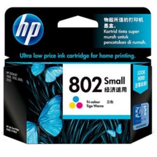 catridge tinta hp 802 color original