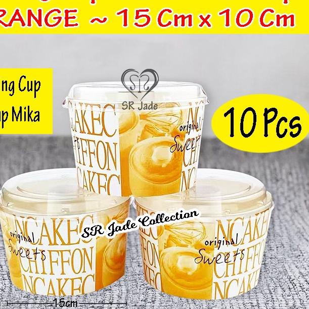 ➷ Loyang Chiffon Kertas Premium + Tutup Mika / Baking Cup Case 15 Cm 11,5 cm Mini Chiffon ~ SR Jade 