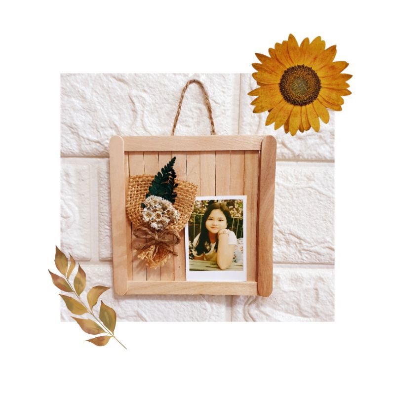 CRAFTIVY - BINGKAI FOTO AESTHETIC FRAME RUSTIC STIK KAYU ES KRIM