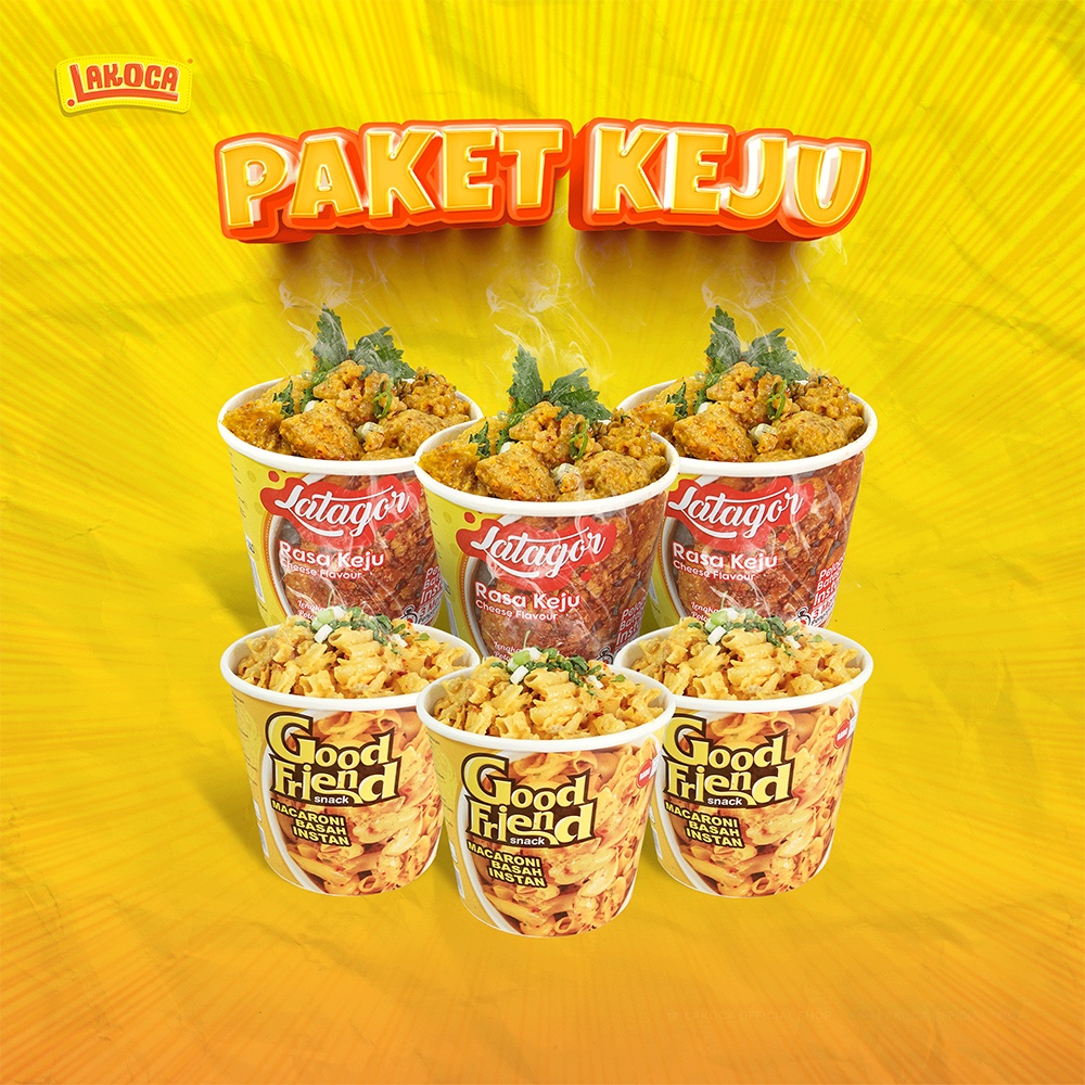 

Lakoca Paket Serba Keju | Latagor Keju Dan Macaroni Basah Instan | 6 Cup