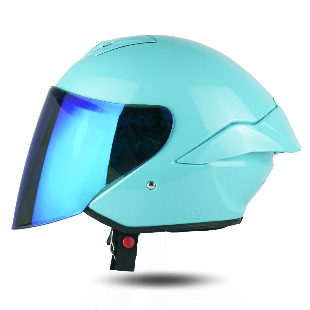 Helm JS1 Series Solid Premium Visor Blue  SNI Terbaru