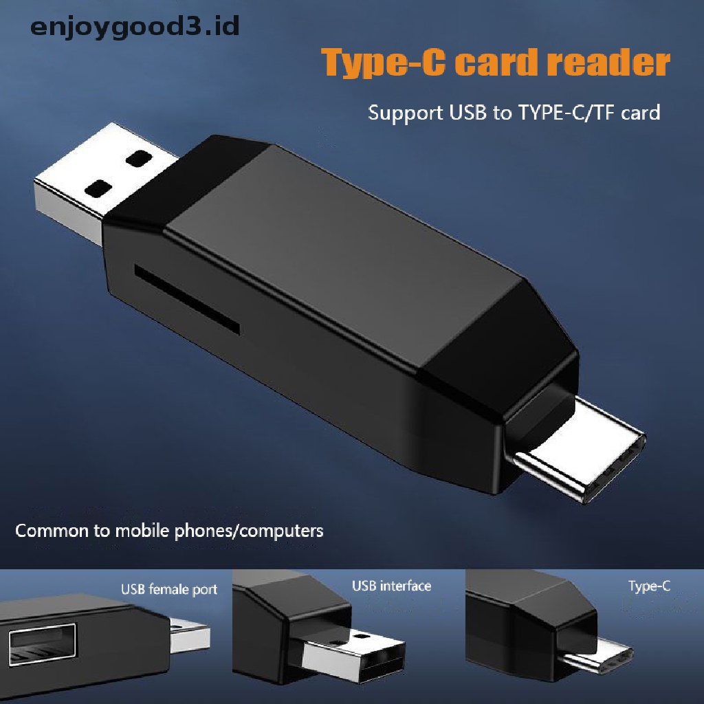 【 Rready Stock 】 Mini USB2.0 Type-C Card Reader Card Reader with USB interface For Phone Computer Smart Memory Cardreader （ ID ）