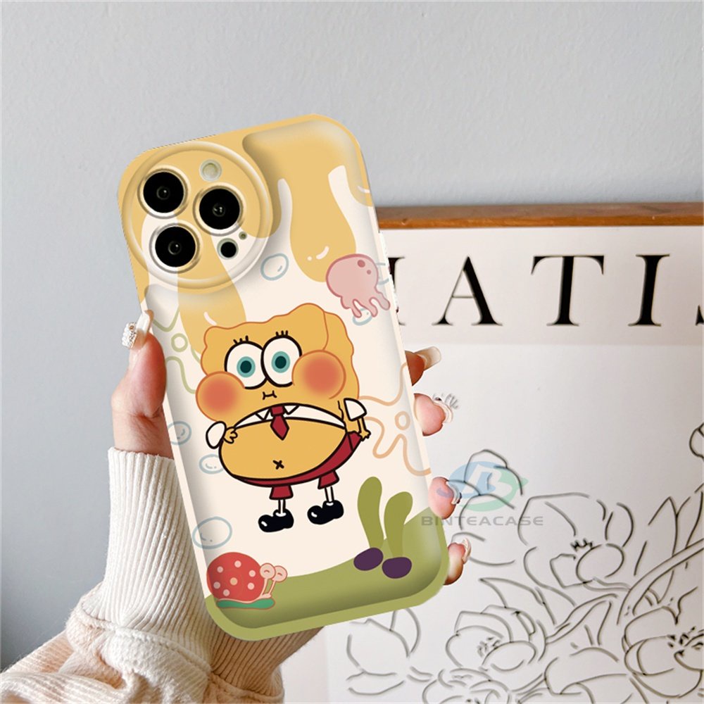 Oppo A77S A57 A16 A16K A17 A5S A12 A3S A12E A92 A52 F1S A53 A33 A31 A9 A5 A15 A15S A54 F9 C1 A11K SpongeBob Dan Patrick Star Airbag Phone Case Binteacase