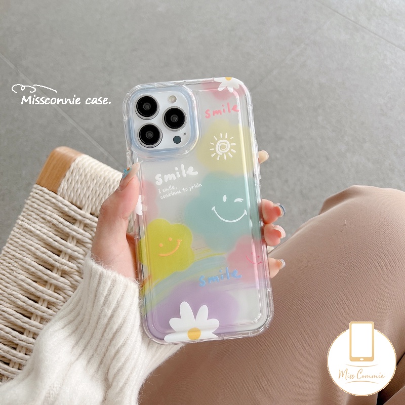 Oppo A17 A15 A77s A7 A16 A5 A9 A74 A33 A77 A15s A16K A1K A35 A3s A57 A12E A76 A72 A5s A16E A53 A92 A31 A16s A95 A17K A55 A12 A96 A52 Reno 4F 5bunga Airbag Lembut Smiley Lucu Sarung