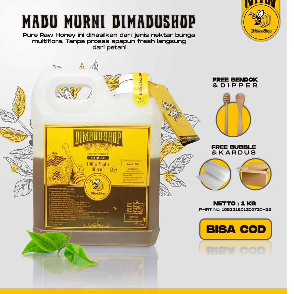 

✬ Asli - Murni 1kg Nektar Multiflora 100% Pure Raw Honey ➮