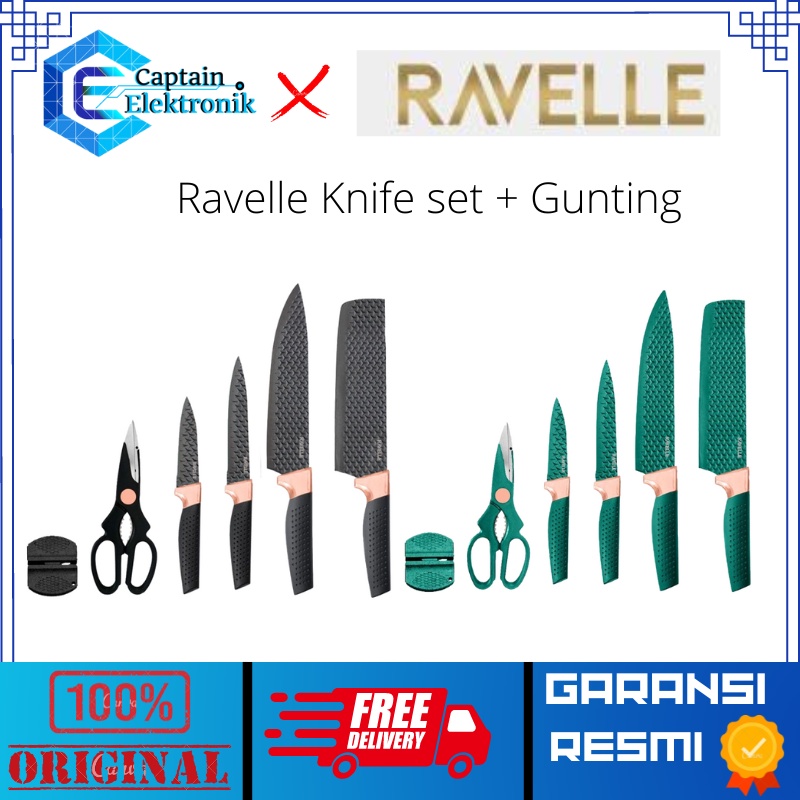 RAVELLE Imperial Knife Set 6 in 1 Pisau set Gunting