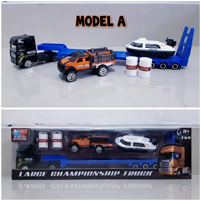 Diecast Set Mobil Truck Police -Miniatur Truk Replika Kendaraan Polisi