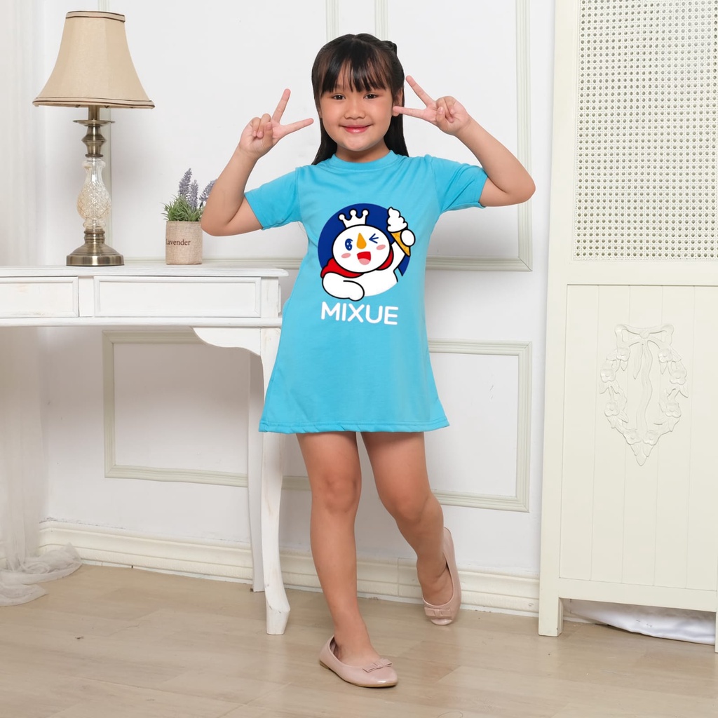 Hzl_outfit Dress For Girl Kids MIXUE/ 4-10 TAHUN ANAK PEREMPUAN