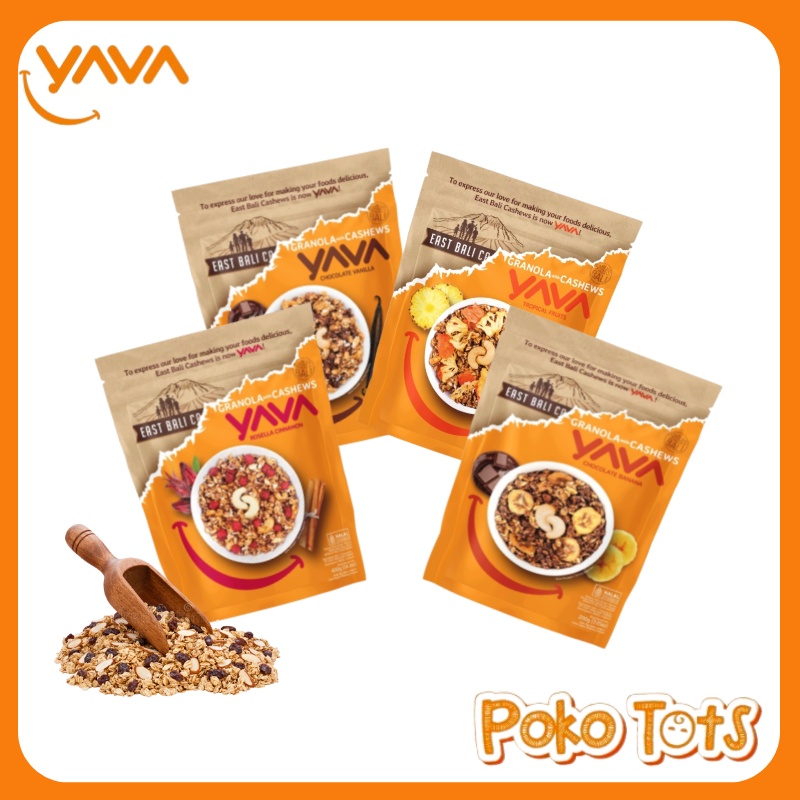 Yava East Bali Cashews Granola Chocolate Vanila 400gr Oats Sereal Oatmeal Yava