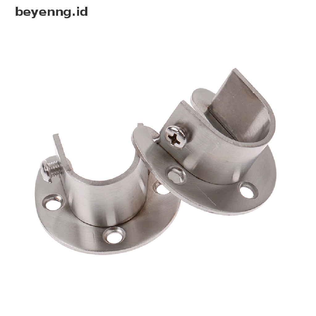 Beyen19 /22 /25/32mm Lemari Pakaian Stainless Steel Rod Socket Flange Rod Holder ID