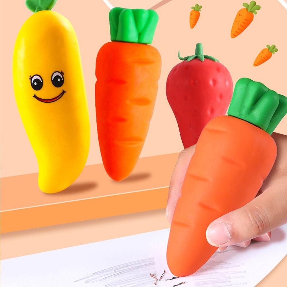 Lanfy Penghapus Buah Besar Lucu Kreatif Wortel Strawberry Mangga Tulisan Gambar Sketsa Perlengkapan Kantor Sekolah Perlengkapan Koreksi