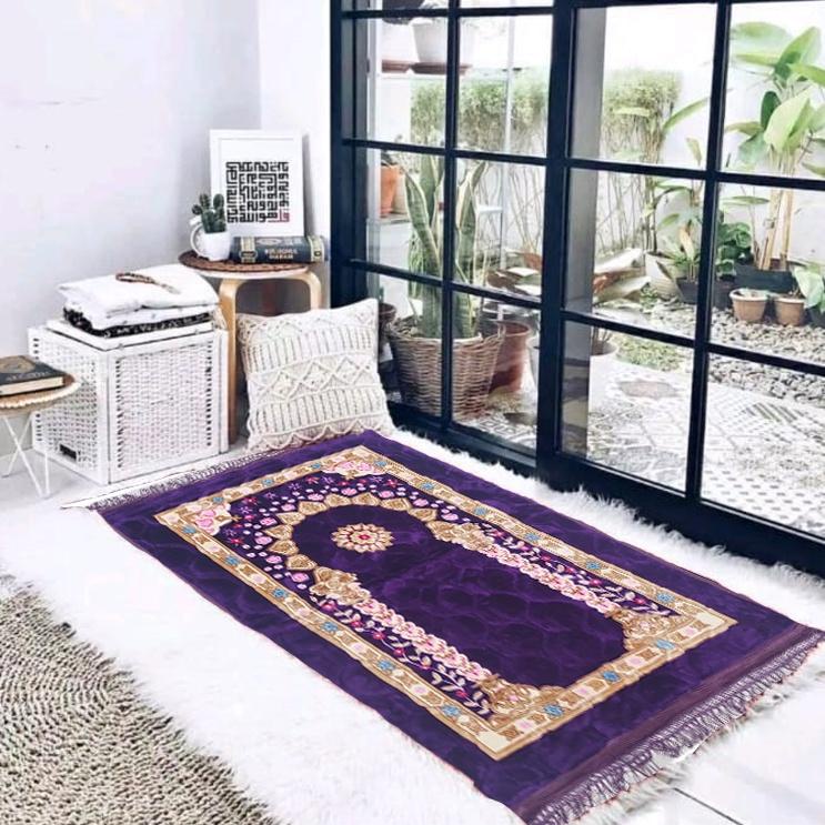 ✷ Sajadah Tebal Busa / Sajadah Turki Anti Slip Busa Embos Tebal Premium Halus New FREE TAS ☝
