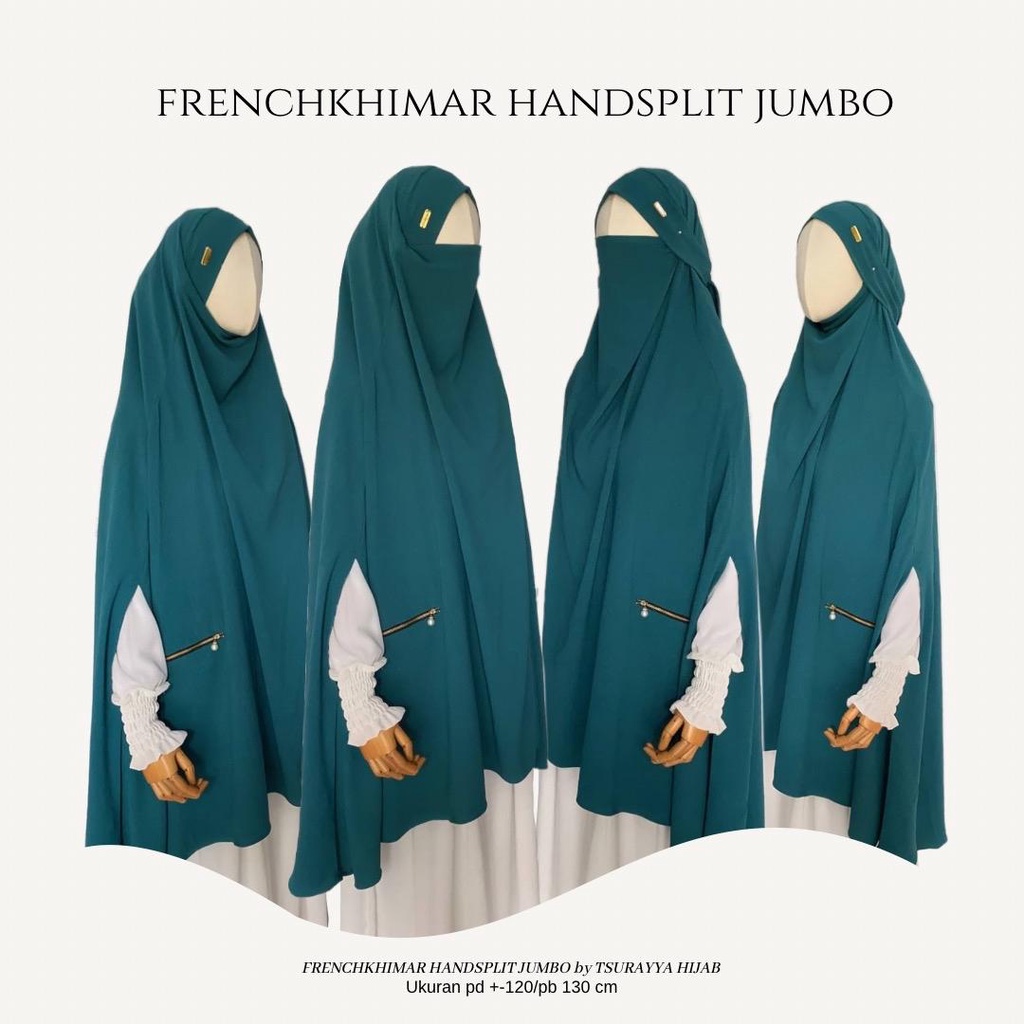 Frenchkhimar Handsplit Jumbo Lengan Bolong Free Cadar Tali