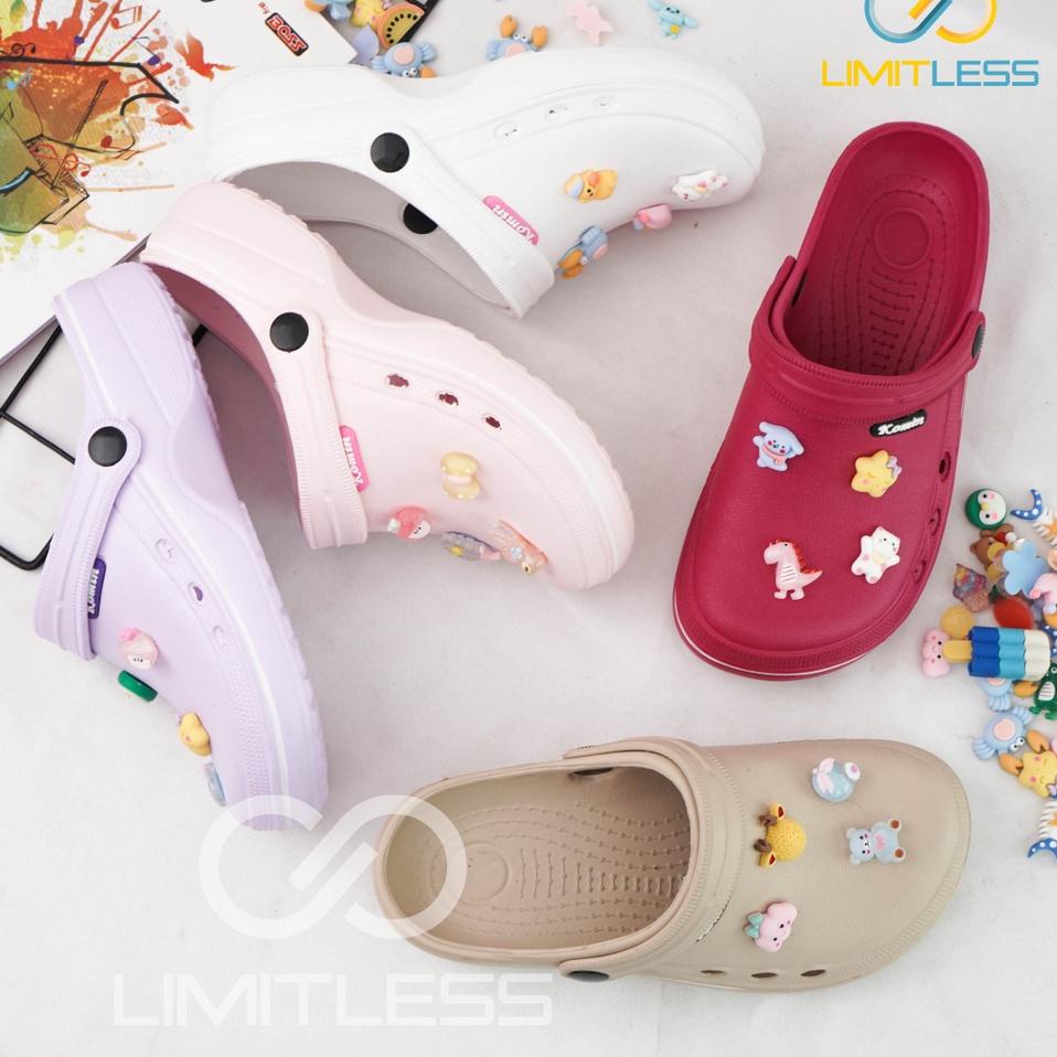 Stok Terbatas Limitless - Baim Sandal Cewek Selop Phylon Stiker 3D Warna - Size 36-40